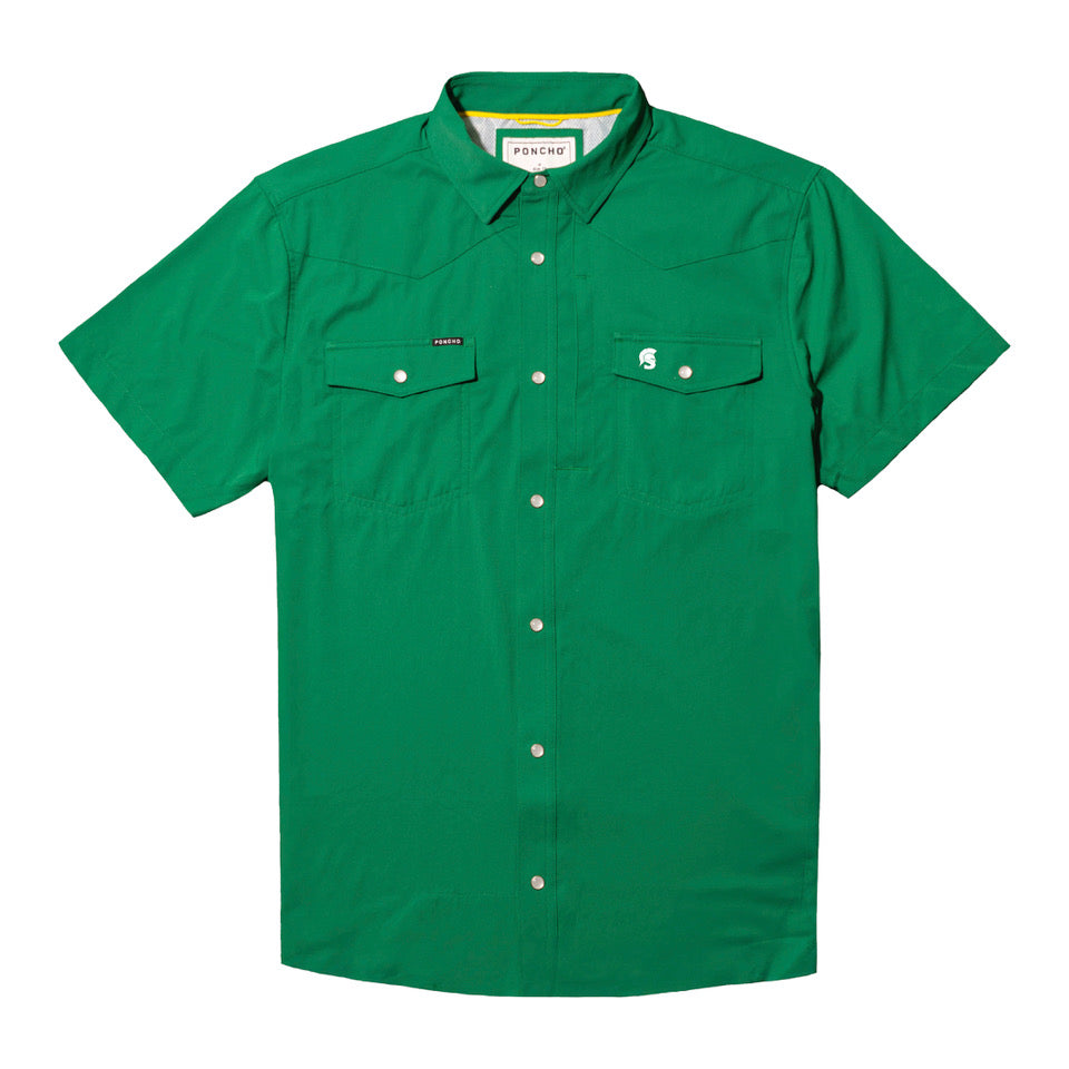 Green Spartan Head Amen Poncho Shirt (Slim Sizing)
