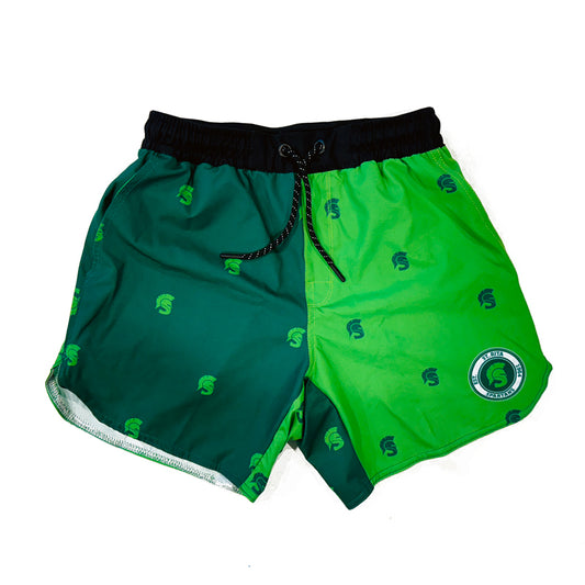 Youth Spartans Athletic Shorts - 2 Tone Green