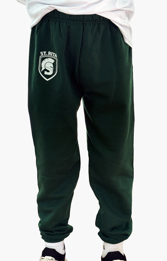 Youth Green Spartans Shield Sweatpants